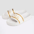 Fila Σαγιοναρες Morro Bay Logo Slipper FFW0102 White-Gold