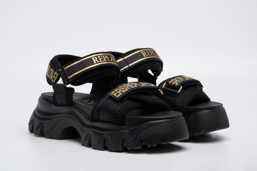 REPLAY JP140002T-0006 SANDAL black-gold