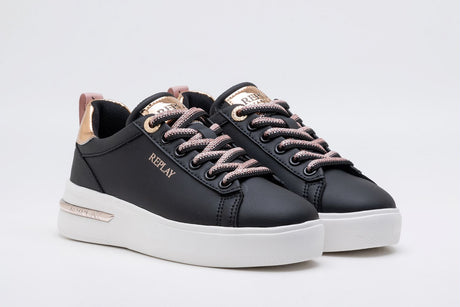 Replay Sneakers University Jr Girl 5 Jz460002s Black Pink Gold