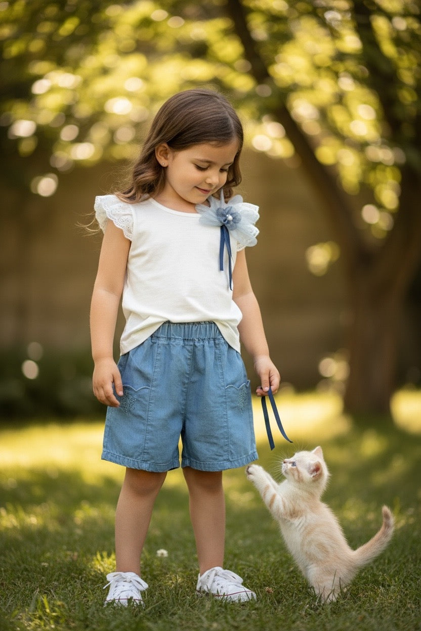 Παιδικό σετ μπλούζα σορτς Restart for kids 26-10901 για κορίτσι