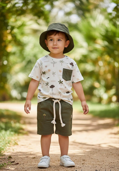Restart for Kids Παιδικό Σετ  3τμχ μπλούζα  βερμούδα καπέλο αγόρι 26-11262