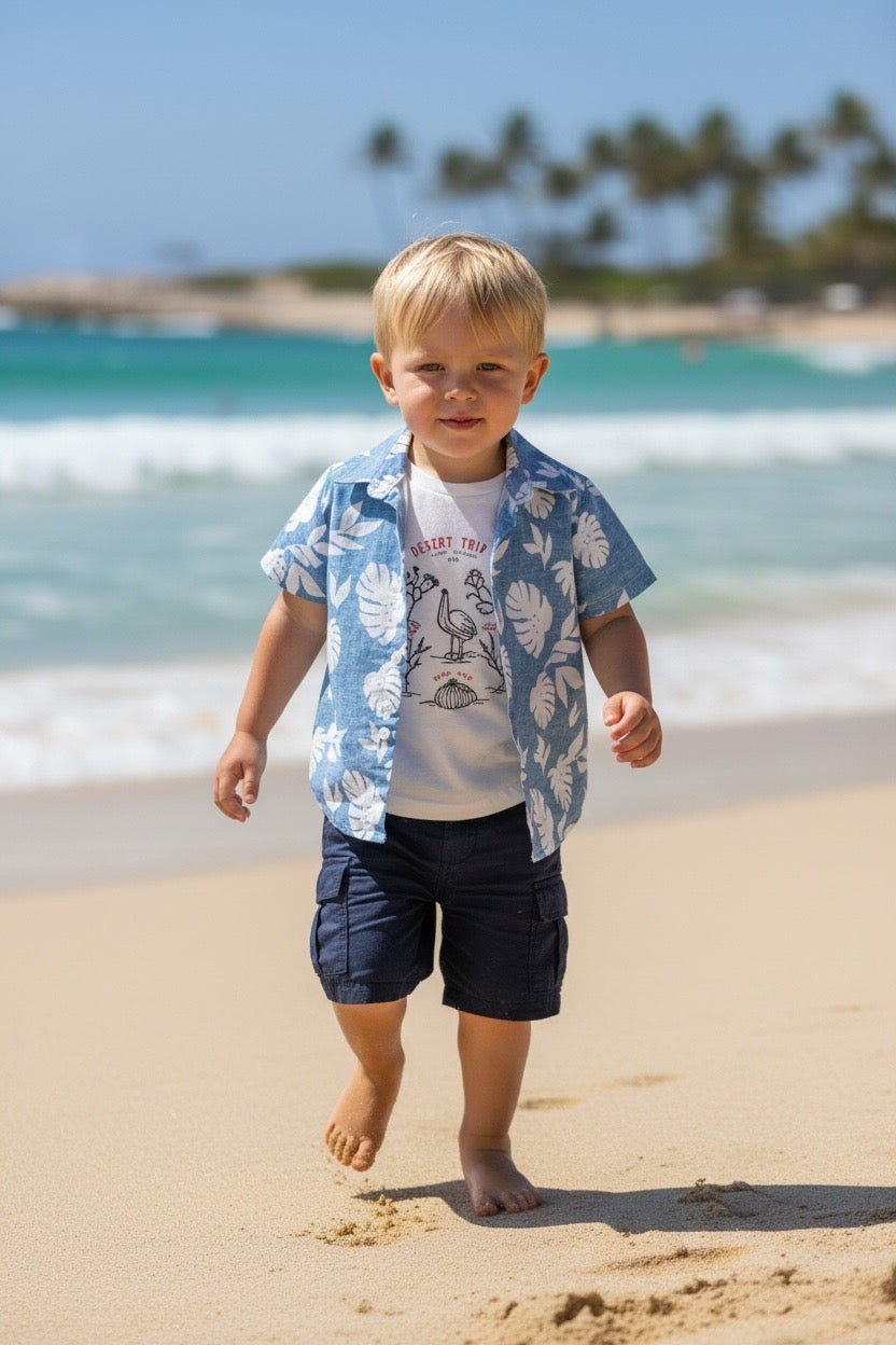 Restart for Kids Παιδικό Σετ 3τμχ μπλούζα βερμούδα πουκάμισο αγόρι 26-11157