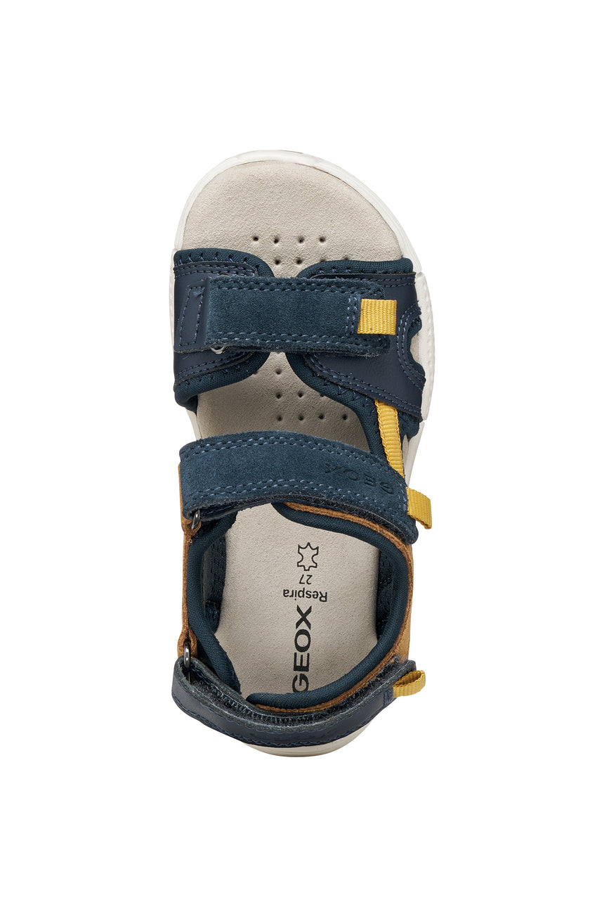 Geox πεδιλο για αγορι navy ochre J35ava 01522 cf42q