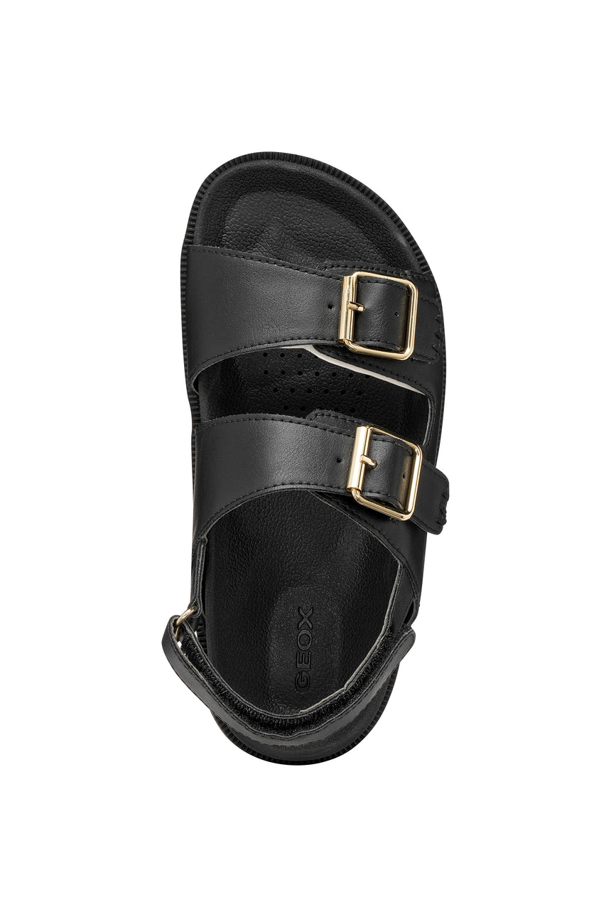 Geox πεδιλο κοριτσι με αγκραφα J65P0A 000BC C9999  black