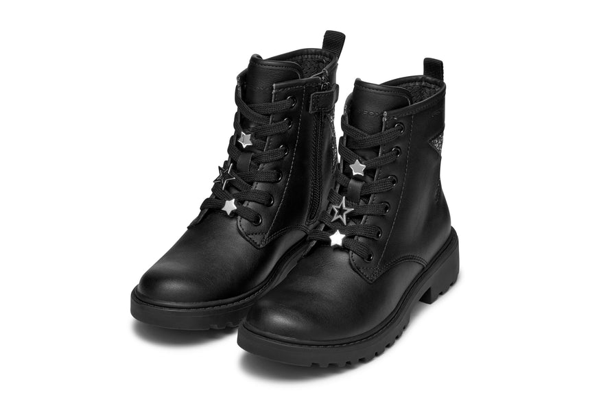Geox Μποτακι J Casey G.G-Synt+Glit.Tex J9420G 054EW C9244 Black