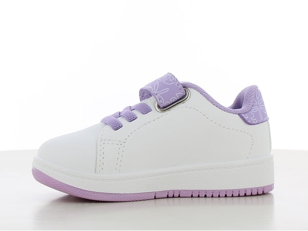Disney stitch sneakers για κοριτσι λευκο λιλα  με velcro ls002030