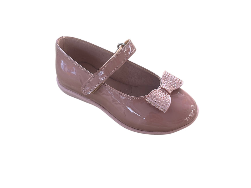 ricco 1824 μπαρετα με velcro nude λουστρινη