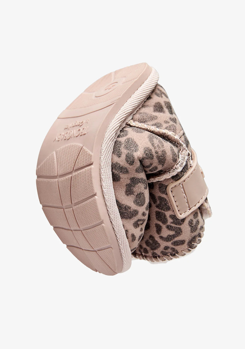 CONGUITOS Γούνινα μποτάκια ρόζ λεοπάρ Barefoot Australian tesh501008-pink