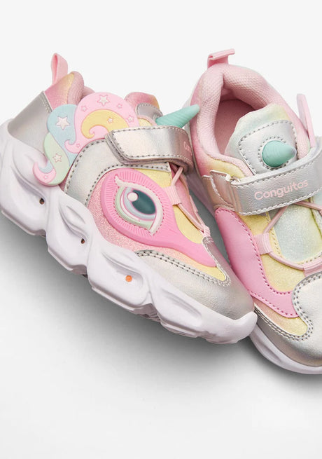 CONGUITOS COSH248002-PINK FANTASY SNEAKERS WITH LIGHTS