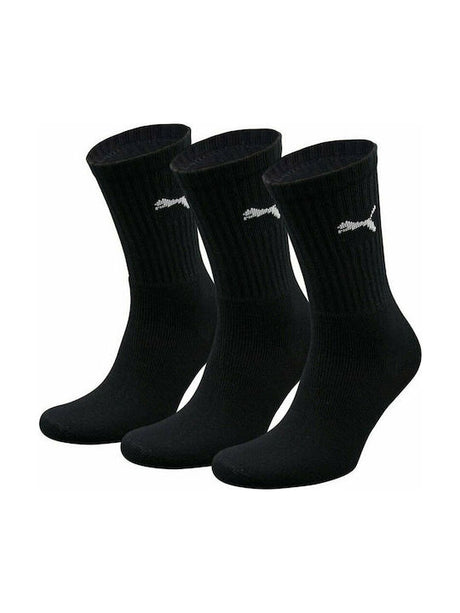 Puma Socks Regular Crew  Cushioned 7312 200 Sole Soft Cotton 3 Pack Black