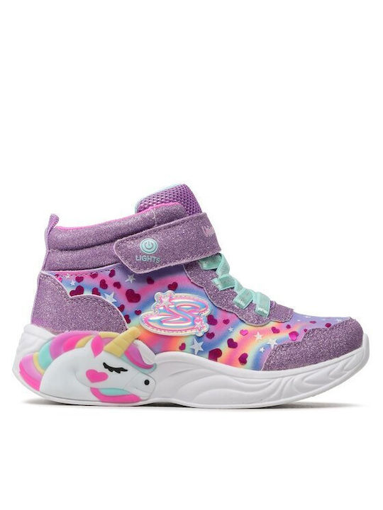 Skechers Μποτακια S Lights-Unicorn Lavender/Multi
