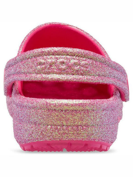 Crocs 210985-6ZQ Classic Glitter Παιδικά Ανατομικά Σαμπό Θαλάσσης Ροζ