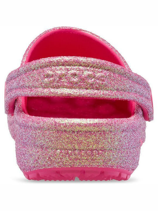 Crocs 210985-6ZQ Classic Glitter Παιδικά Ανατομικά Σαμπό Θαλάσσης Ροζ