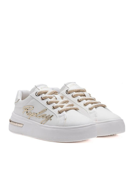 Replay University Γυναικεία Sneakers White Lt Gold GBZ46.202.C0008S-199