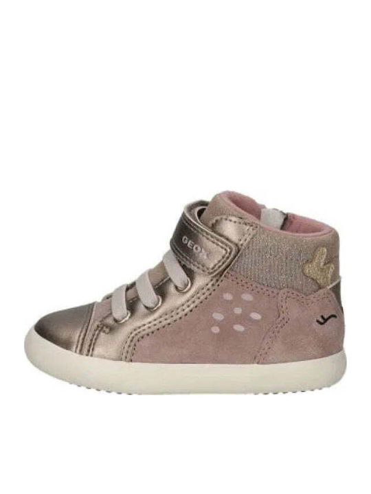 Geox Gisli Παιδικά Sneakers High Ανατομικά Μπεζ b661ma022nfc5005