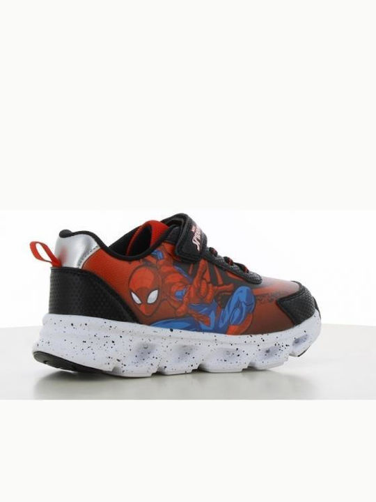 Παιδικά Sneakers Spiderman με Σκρατς & Φωτάκια Μαύρα sp015325
