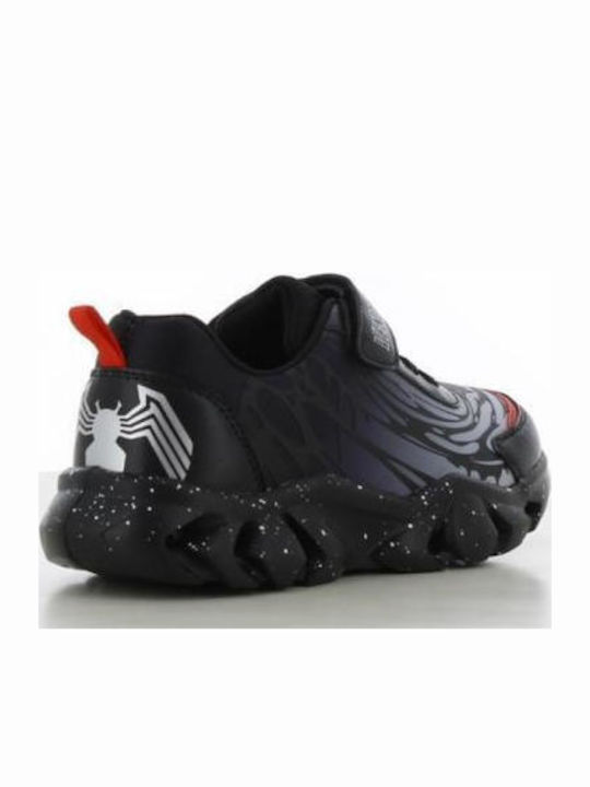 Παιδικά Sneakers Marvel με Σκρατς & Φωτάκια Μαύρα sp015435