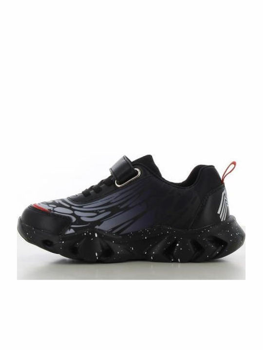Παιδικά Sneakers Marvel με Σκρατς & Φωτάκια Μαύρα sp015435