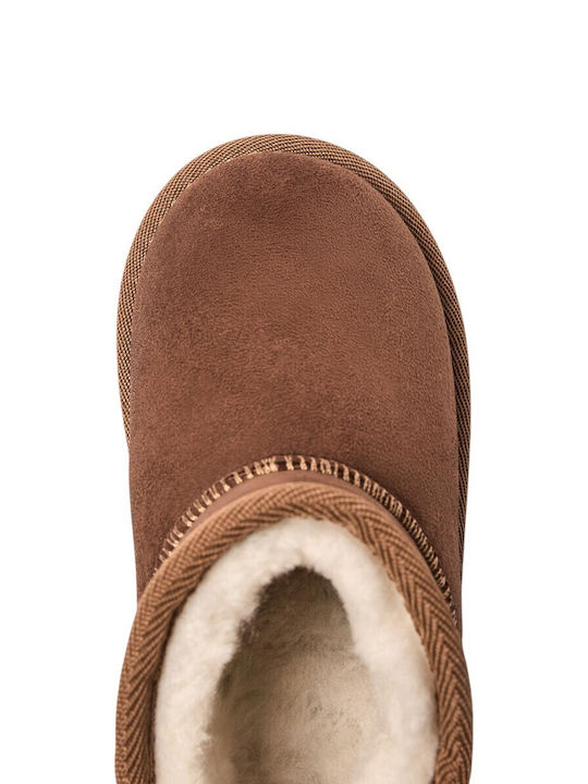 CONGUITOS Γούνινα μποτάκια Καφε OSSH140132-TAN
