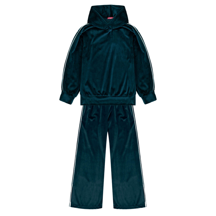 DOMER 4691 01 Παιδικό Σετ Φόρμας βελουτέ σμαραγδί