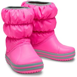 Crocs Winter Puff Boot Kids electric pink/light grey